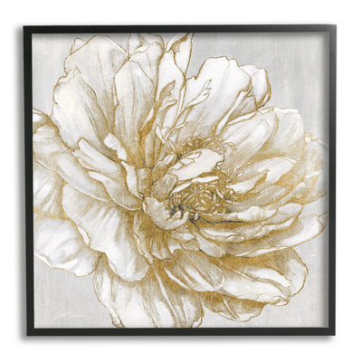 Peinture moderne «Modern Glam White Petals» par Carol Robinson, peinture