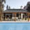 Pavillon de jardin 12 pi x 22 pi avec filet et rideaux, pavillon extérieur robuste avec cadre en aluminium et double toit en acier galvanisé pour patio, cour arrière, terrasse et pelouse