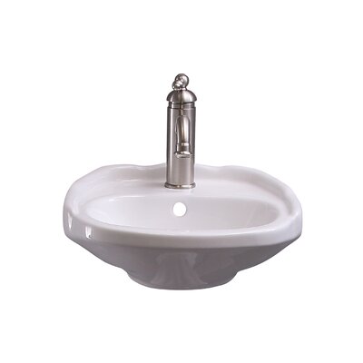 Silvi Vitreous China 15"" Wall Mount Bathroom Sink with Overflow -  Barclay, 4-3061WH