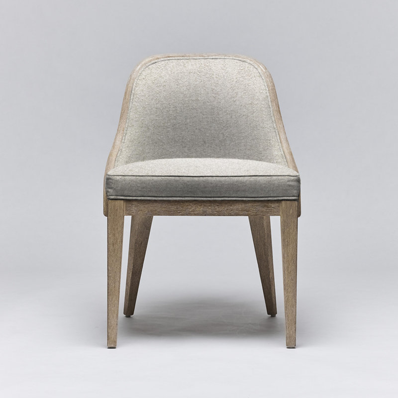 Siesta Upholstered Dining Chair, White Ceruse, Cream Weave