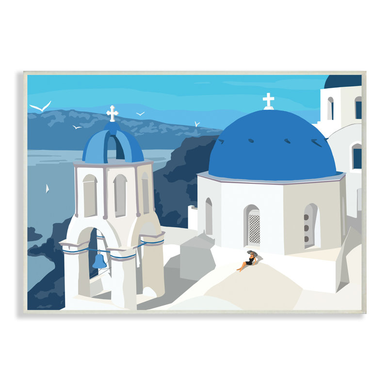 Cliffside, Église européenne, architecture, femme, Bois naturel, H 10 po x l 15 po