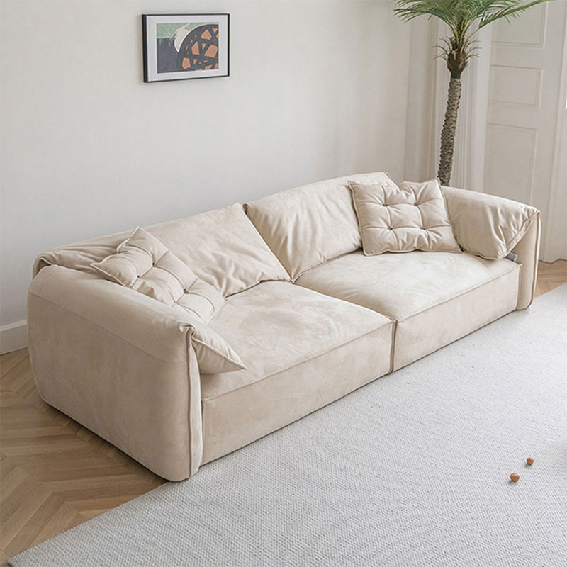 Canapé modulaire en tissu beige, 31.50" H x 109.84" W x 41.34" D, Beige