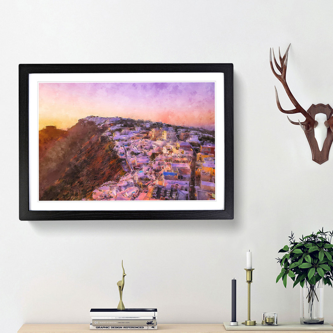 View of Santorini in Greece - Picture Frame Painting Print