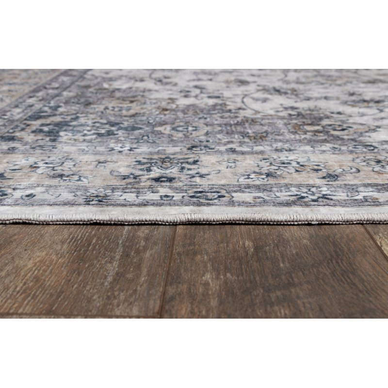 Vintage Paisley 8' x 10' Gray Synthetic Area Rug
