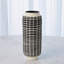 Graphic Grid Cylinder Vase-Black/White