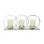 Candélabre argenté décoratif en aluminium à 3 piliers-584094595