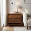 Table de chevet Mid-Century moderne avec 2 tiroirs, table de chevet en bois de noyer de 21,65 po, petite armoire de rangement pour la chambre à coucher ou le salon