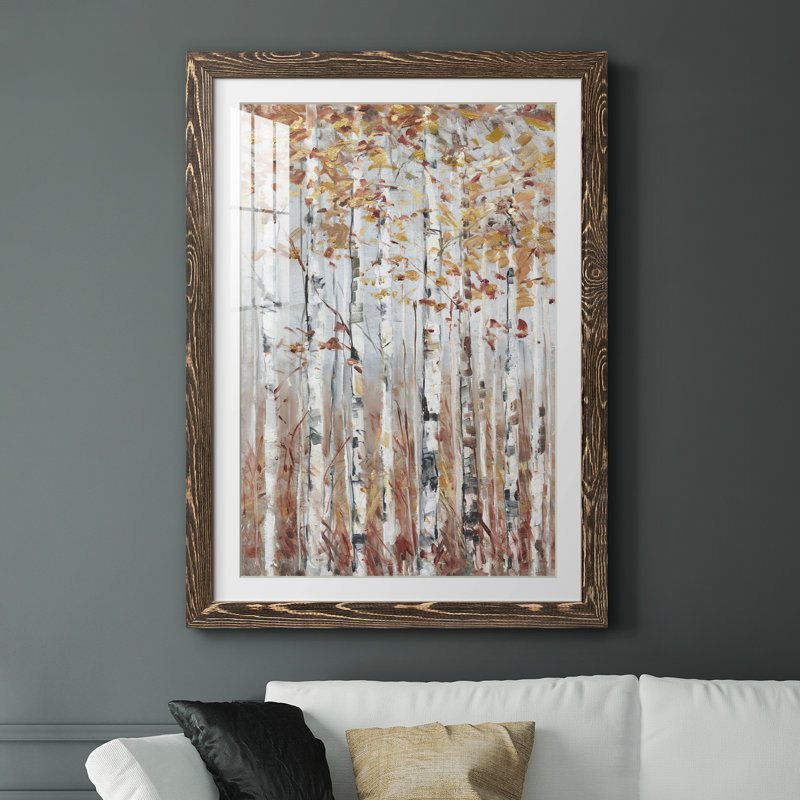 Forêt de cuivre - peinture encadrée, H 44 po x l 31 po x P 1 po, Noyers