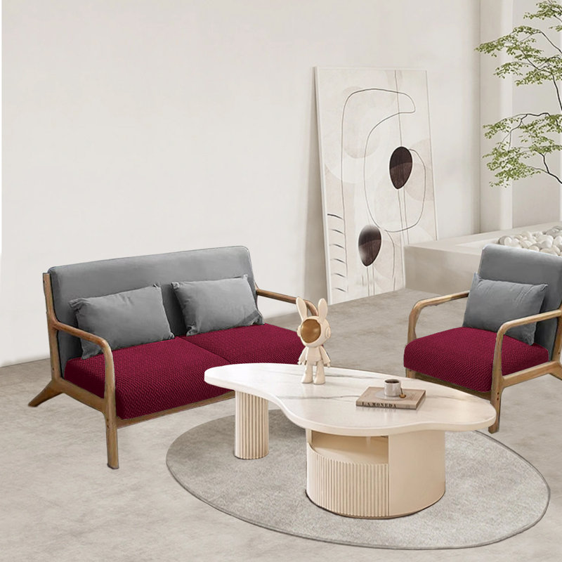 Housse pour coussin en tissu, Tissu rouge vin