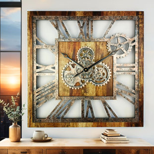 Horloge murale surdimensionnée carrée 24 po pour le salon avec la collection America