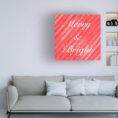 Art sur toile, ligne bolognaise et pinceau «Merry And Bright»