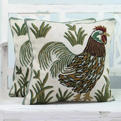  Rooster Crow Cotton Pillow Cover