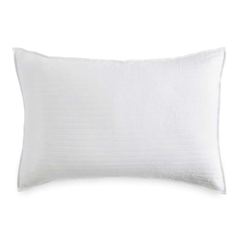 Taie décorative minimaliste en coton PURE Comfy, Blanc, Très grand lit