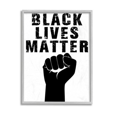 «Black Lives Matter Distress Typographie Raised Fist» par Marcus Prime - impression d'art graphique