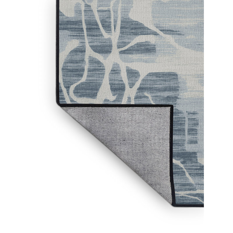 Tapis abstrait gris lavable à la machine, Tapis de couloir 2 pi x 4 pi