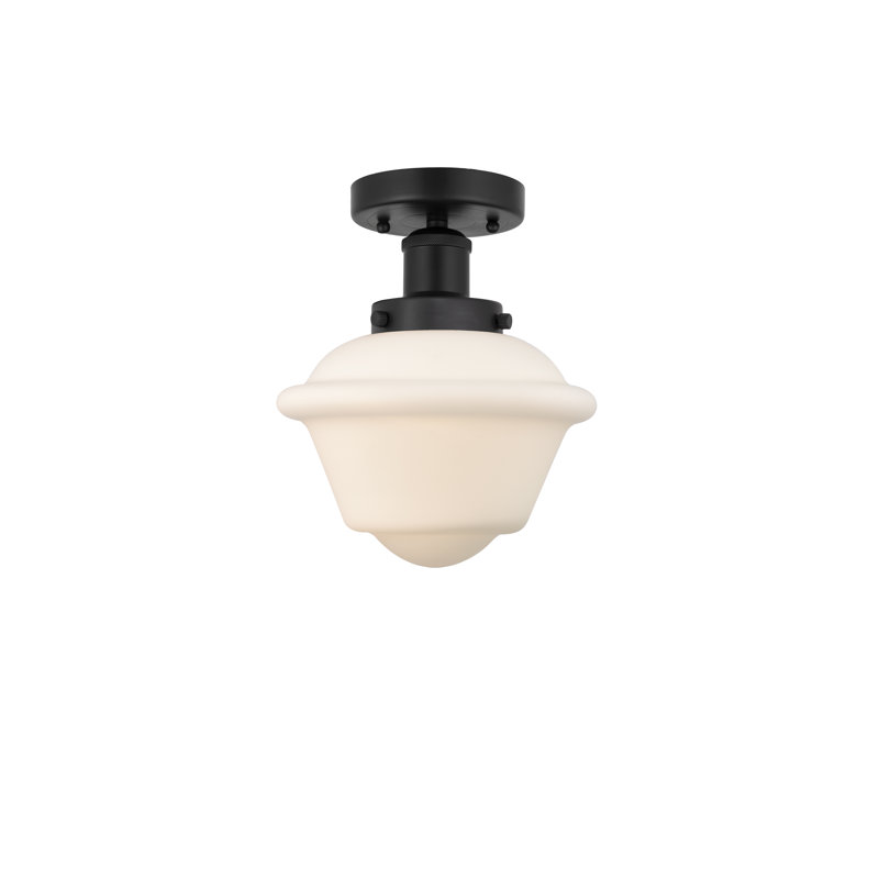 Plafonnier semi-encastré en verre Grourke, Noir mat, Blanc mat