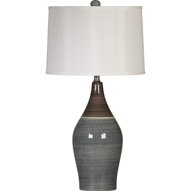 Lampe de table en céramique glacée, 2 pièces, 28 po, multicolore et gris