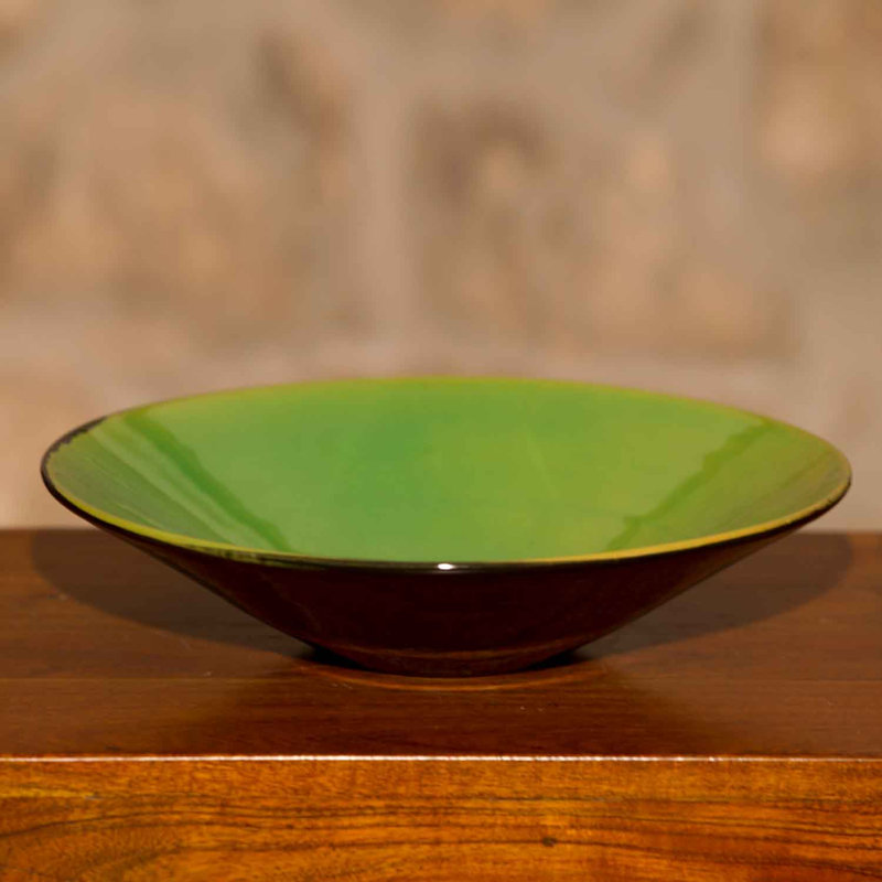 Cherolyn Handmade Ceramic Table Vase, 7cm H x 27cm W x 27cm D, Green