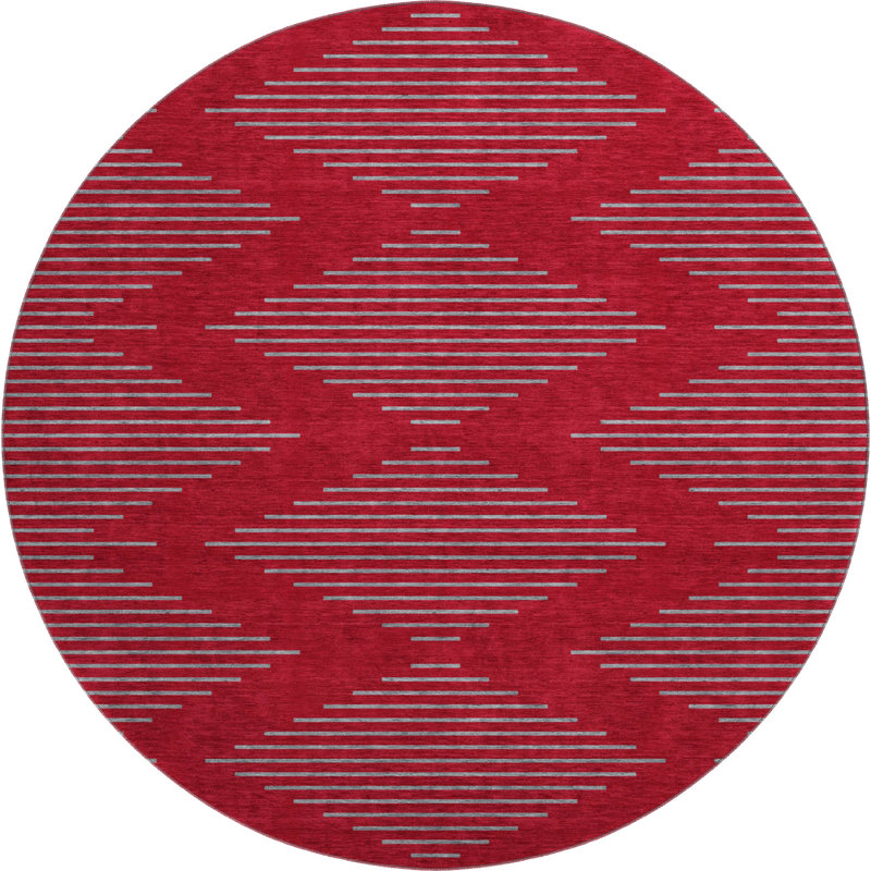 Premium Machine Washable Jahnke AMF1017 Geometric Rug, Round 8'
