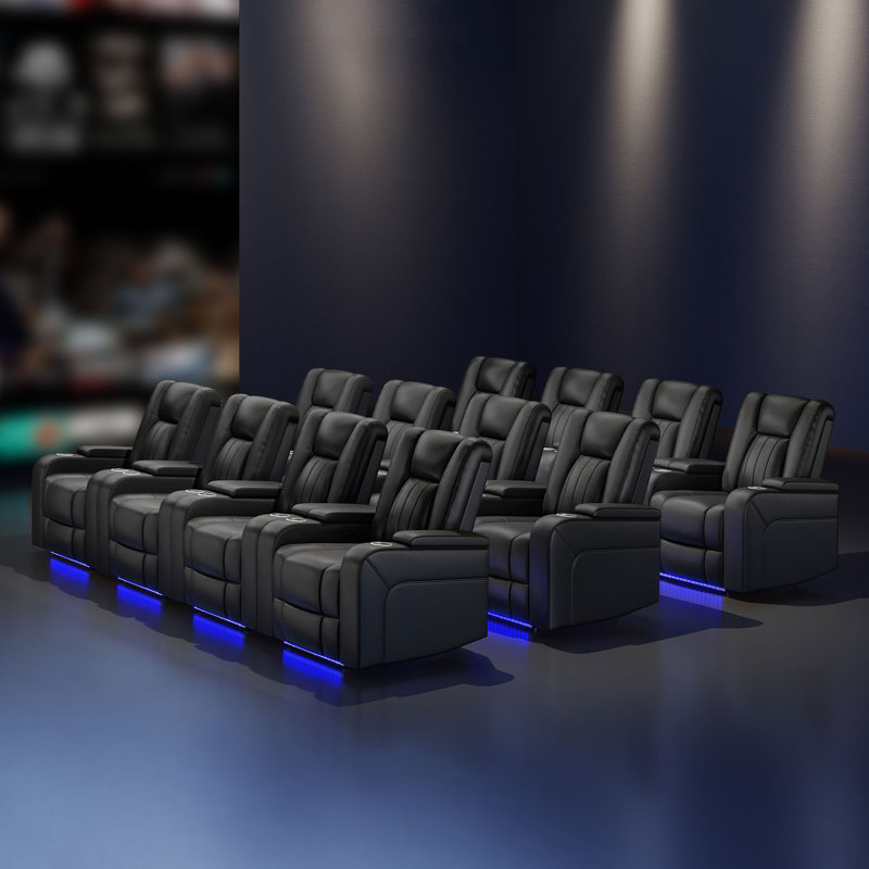 Fauteuil inclinable électrique de 38 po avec compartiment pour accoudoirs, USB et type C (ensemble de 12)