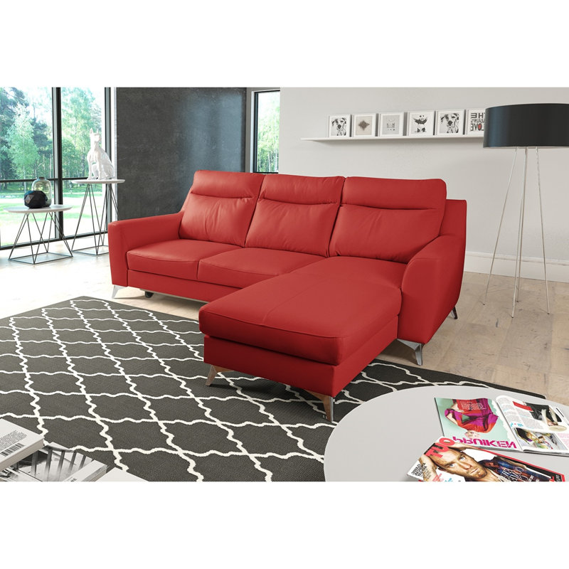 Fabiha 3 Seater Sofa Bed, Red, Right Hand Facing