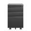 Armoire de bureau en métal à 3 tiroirs avec serrure, noire, entièrement assemblée, option de rangement polyvalente offerte, présentation élégante en métal, idéale pour le bureau à domicile, la construction-130165093