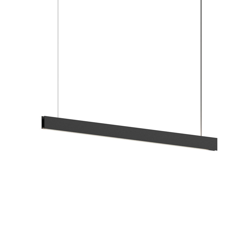 Luminaire suspendu Lithe, H 2,25 po x l 48 po x P 0,75 po, Noir texturé