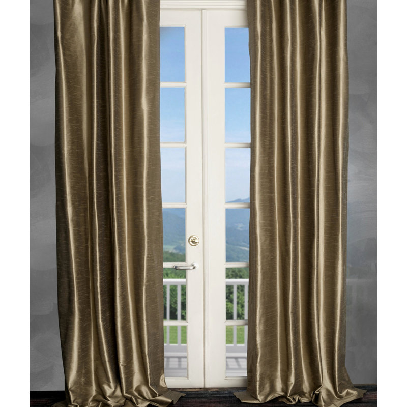 Panneau de rideau simple semi-diaphane avec passe-tringle Shelburne, l 50 po x L 96 po, Pierre