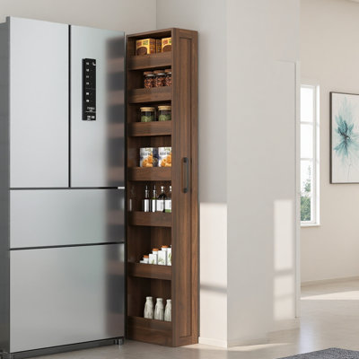 Étagère ouverte 7 côtés multi-fonctions avec rangement à un seul niveau pour la cuisine, le salon et les espaces étroits