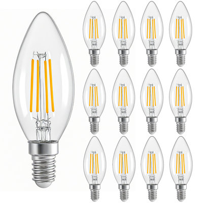 Energy Efficient Led Filament Bulb, E12 Base, Clear Glass, Dimmable, 4w Equivalent To 40w Incandescent, High Cri For True Colour