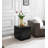 20" Black Marble Square Block End Table