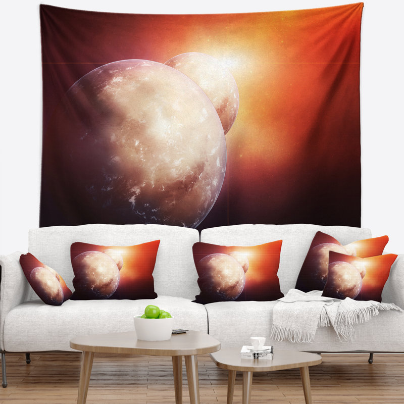 Spacescape avec tapisserie étoile montante, H 32 po x l 39 po