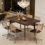 Table de salle à manger rustique de 60 pouces avec structure en bois massif et design moderne minimaliste pour une utilisation polyvalente.-2036787627