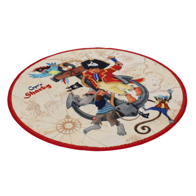 Round Capt'n Sharky Area Rug