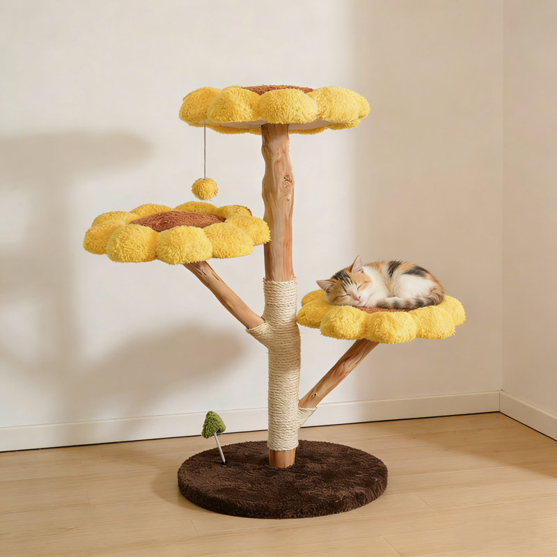 Arbre à chat 42,13 po avec poteau à griffes et perchoirs confortables