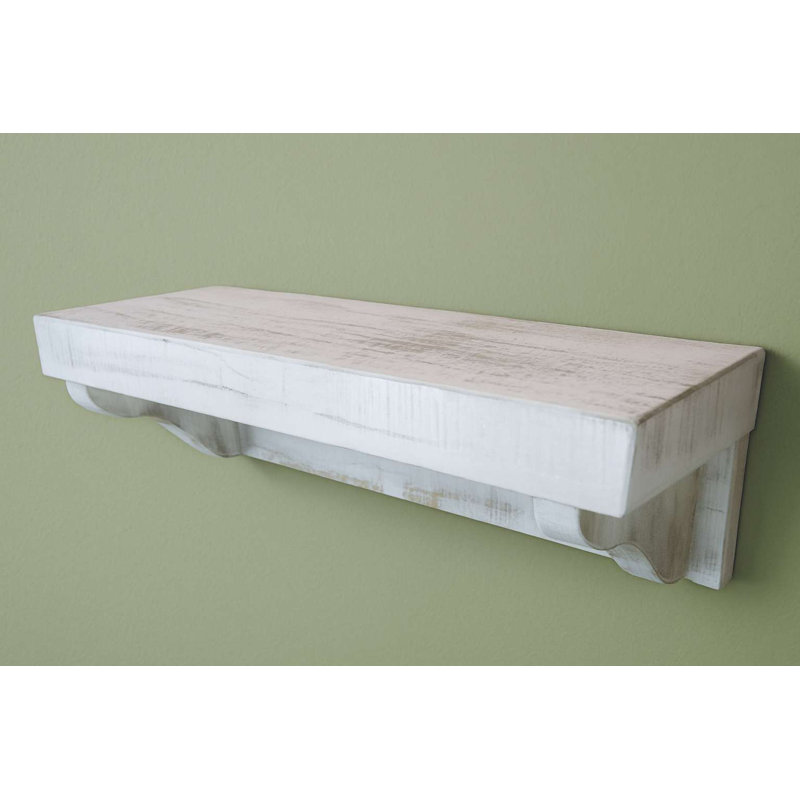 Tablette murale Rough Cut, 5 pi, finition blanc rustique, 60