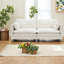 Canapé moderne en chenille beige, causeuse 2 places avec ports USB, appartement compact-2139825165