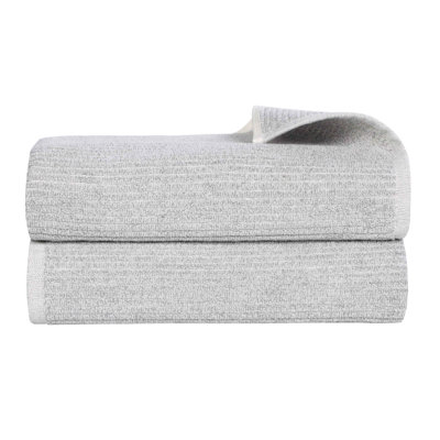   Viscose Cotton Blend Bath Sheet Set - Textured Ribbed Design - Quick-Dry