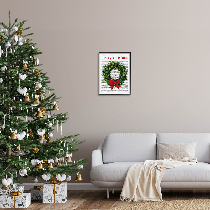 Couronne de chanson «Merry Christmas» par Lettered and Lined - Impression sur bois, 20" H x 16" W x 1.5" D