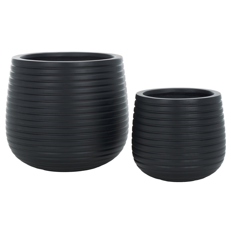 Handmade Concrete Pot Planter, Black