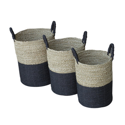 Compactor Hand-woven Basket ETNA 31 X 24 X 14 Cm Beige
