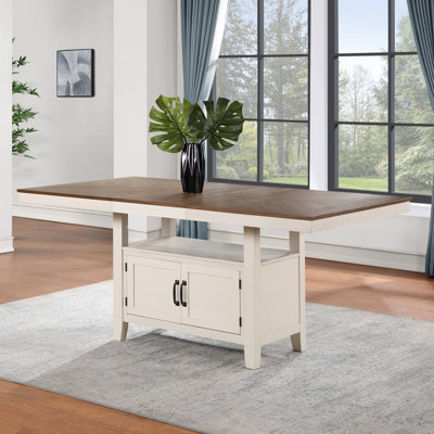Knauss 40 " Extendable Rectangular with Solid Wood Base Dining Table