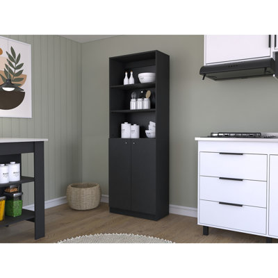 Bookcase Dual-Door Benzoni, Office, Black