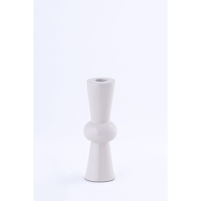 Porte-bougie blanc moyen en aluminium, H 7 po x l 2 po x P 2 po