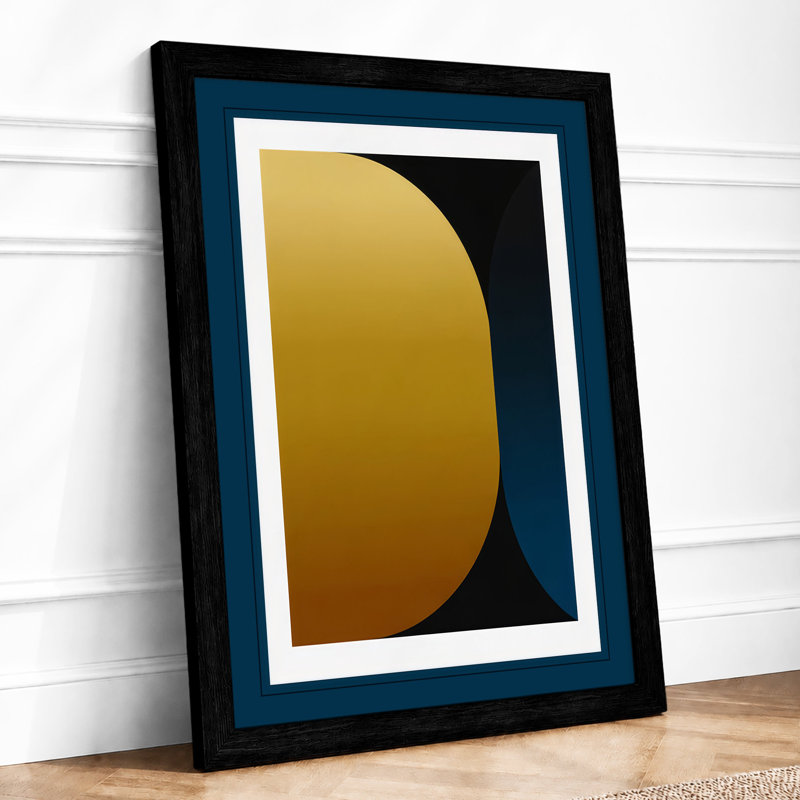 Golden Sphere Minimalist - Framed Print, A1 - 84.1 x 59.4 cm, Black