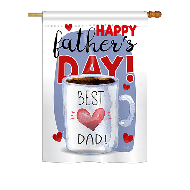 Drapeau de maison 40 po x 28 po Gertie Happy Best Dad Day