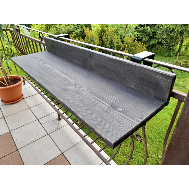 Alaynia Rectangular Metal Outdoor Balcony Table , 110cm cm W 40cm cm D