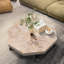 Table basse octogonale en bois avec patchwork de style rustique 30 pouces-815721017