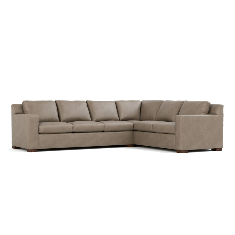 Keene Leather L-Shaped Sectional Left Hand Facing, Alameda Fumo Genuine Leather
