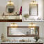Luminaire de salle de bain à 2 lumières à intensité variable avec abat-jour en verre blanc-73134976-73135007-73134979